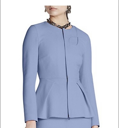 Chaqueta Roland Mouret Perdana Doble Lana Crepé Amapola Rojo Talla #2 Nueva Venta al por menor 1500 $ - Imagen 2 de 13