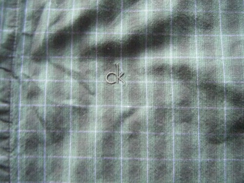 CALVIN KLEIN GREEN & BLACK CHECK SLIM FIT SHIRT M MEDIUM BC