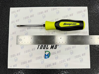 Snap-on Tools NEW HI VIZ YELLOW PHILLIPS #2 Soft Grip Screwdriver