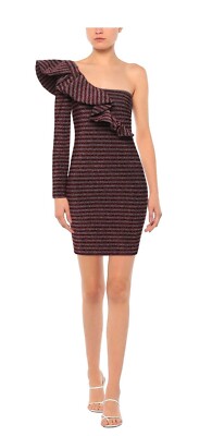 New Aniye By Striped One Shoulder Ruffle Mini Dress NWT | eBay