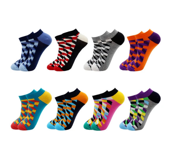 Mens Ankle Socks Coloured Ankle Socks 8 Pairs Cotton Size 611 eBay