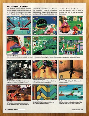 2002 Super Mario Sunshine/Resident Evil/Rayman 3 Gamecube Print Ad/Poster Art
