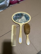 Antique Celluloid Vanity Set Brush Comb  Mirror