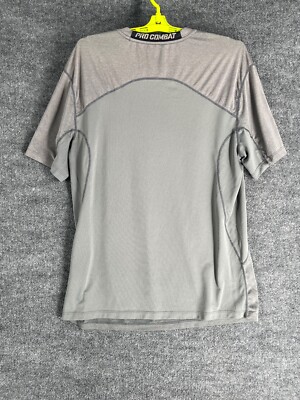 Nike Pro Combat Shirt Men XL Grey Fitted Dri Fit Short Sleeve
