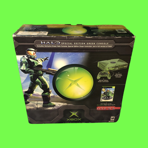 Original Microsoft Xbox Halo Special Edition Green Console New In Box