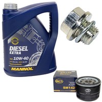 MotoröL Set 10W40 5 Liter + ÖLfilter SM 142 + Schraube FüR Suzuki Jimny 1.5 Ddis