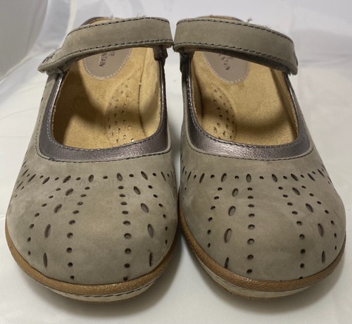 White Mountain Genuine Leather Suede Mule Shoes Size 8 1/2 Mocha Color - Picture 9 of 9