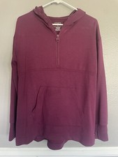 NWOT Jones New York Sport Hooded Sz Small Long Sleeve Purple 1/2 Zip Sweatshirt