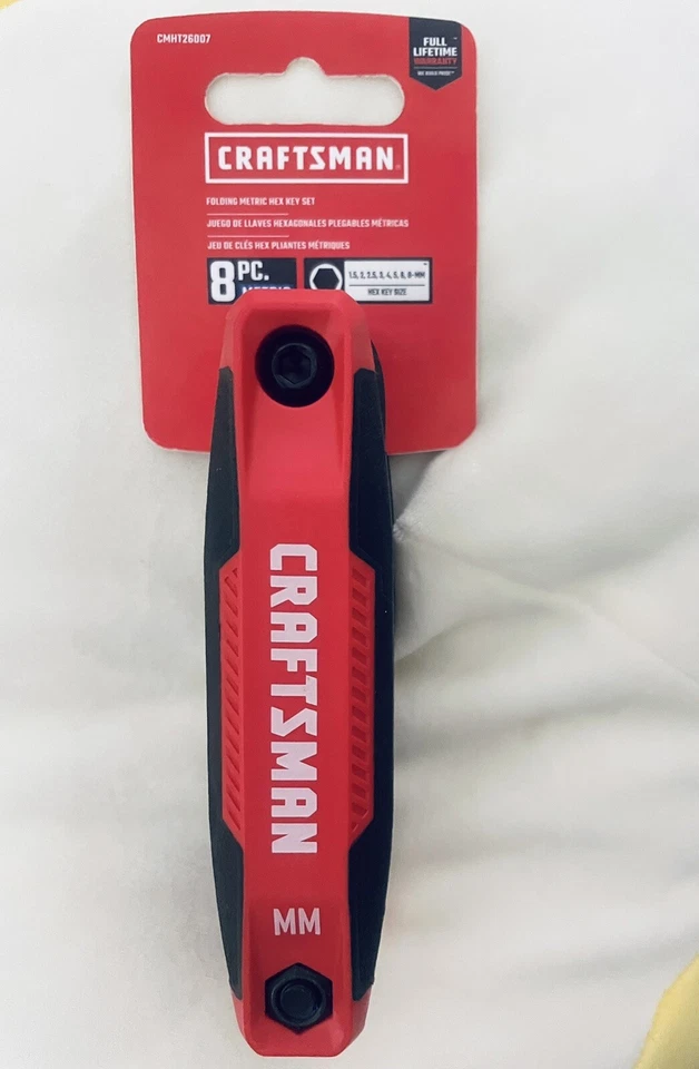 Craftsman Hex Key Set Folding Metric 1.5-8mm Lifetime Warranty 8 Tools New - Image 2 of 3