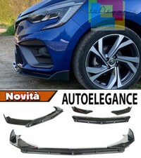 RENAULT CLIO 5 LAMA SOTTO PARAURTI ANTERIORE NERO LUCIDO ABS RS SPLITTER ..-