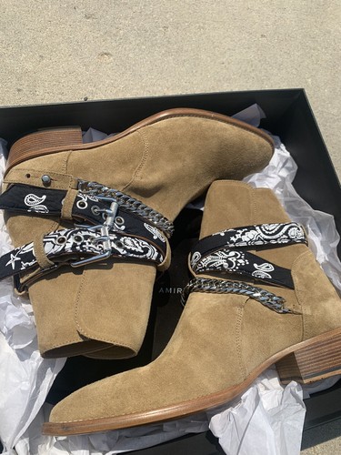 Amiri Chain Buckle Bandana Boots | eBay