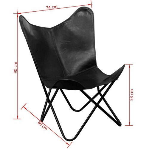 Hecho a Mano Cuero Mariposa Silla Piel Original Sling Asiento Bkf Silla Salón - Imagen 7 de 16