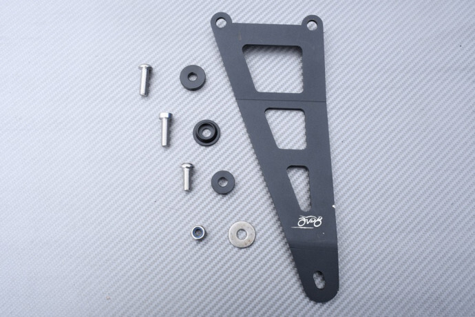 Support de pot Aprilia RS 125 en alu anti-vibrations pour silencieux