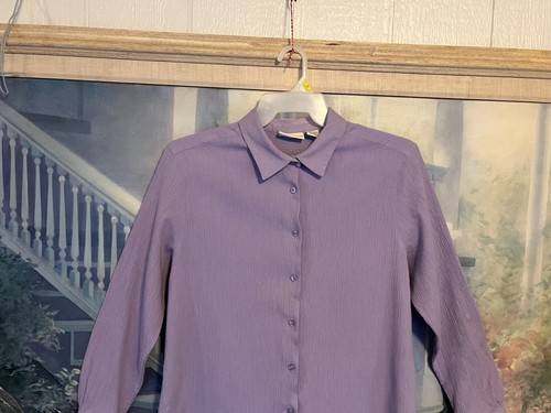Women's Plus Size Lilac Ribbed Long Sleeve Blouse By Appleseeds Sz. 20 - Picture 6 of 12