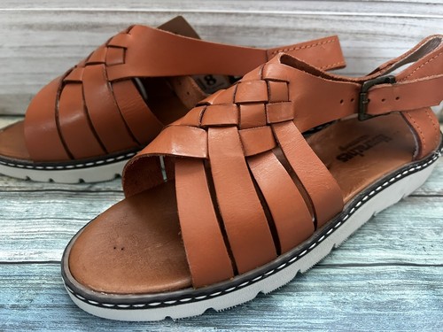 Bearpaw Leah Huaraches Braded Leather Brown Tan Mexico Sandal Size 8 Womens - Picture 8 of 9
