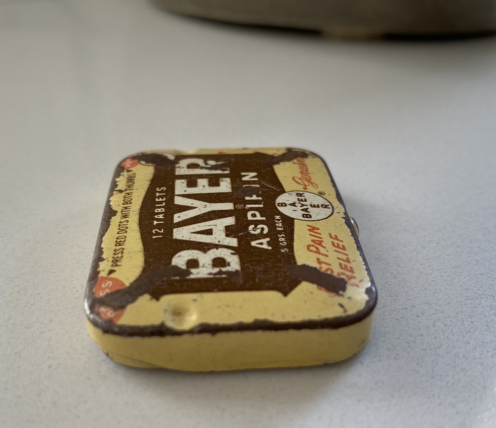 Vintage Bayer Aspirin 12 Tablet Hinged Lid Tin eBay