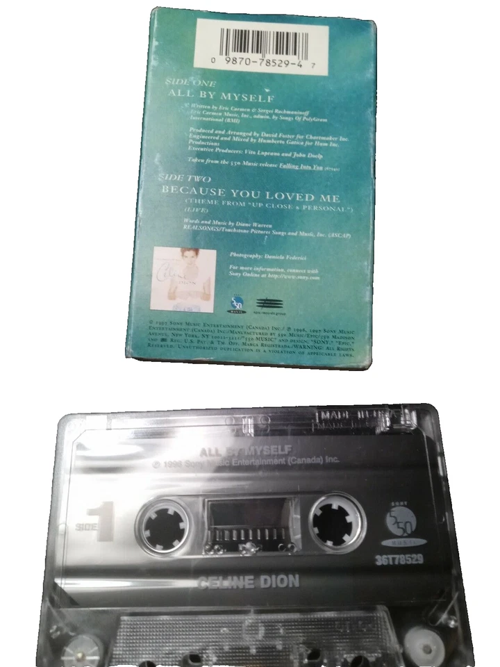 Celine Dion All By Myself 1997 Single Cassette Tape Foto 2 de 2