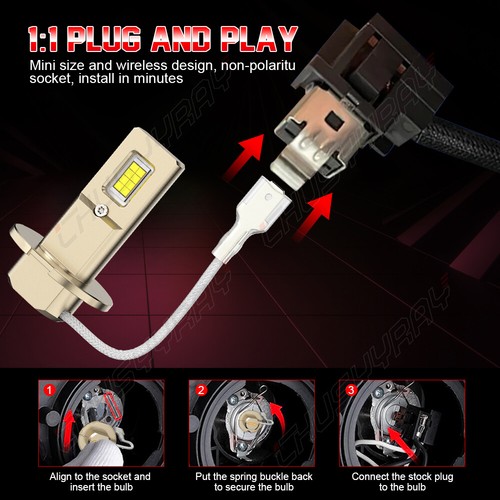 9012 H3 Combo LED Headlight Bulbs High Low Dual Beam + Fog Light Xenon White 4x - Picture 16 of 16