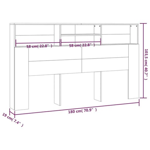 Bett Kopfteil mit Ablagen 180x19x103,5cm Betthaupt mehrere Auswahl vidaXL - Bild 49 von 96