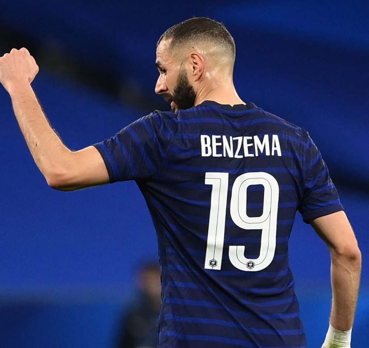 フランス代表 BENZEMA 19番 シャツ Lサイズ Karim Benzema Shirt France FFF #19 Mens Extra Large Short