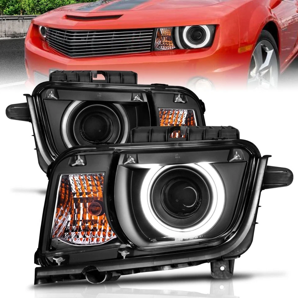 Anzo 121312 Black CCFL Halo Projector Headlights for 2010-2013 Chevy Camaro Foto 3 de 4