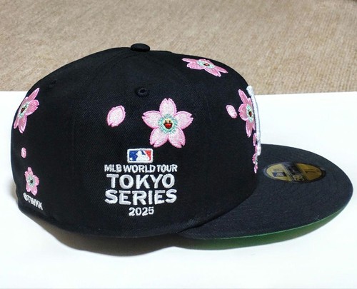 Takashi Murakami x MLB Tokyo Series New Era 59Fifty Dodgers Hat Black 7 1/8 - Picture 4 of 10