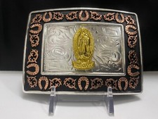 Western Style Cowboy Belt Buckle Saint Mary hebilla Vaquera Con La virgen