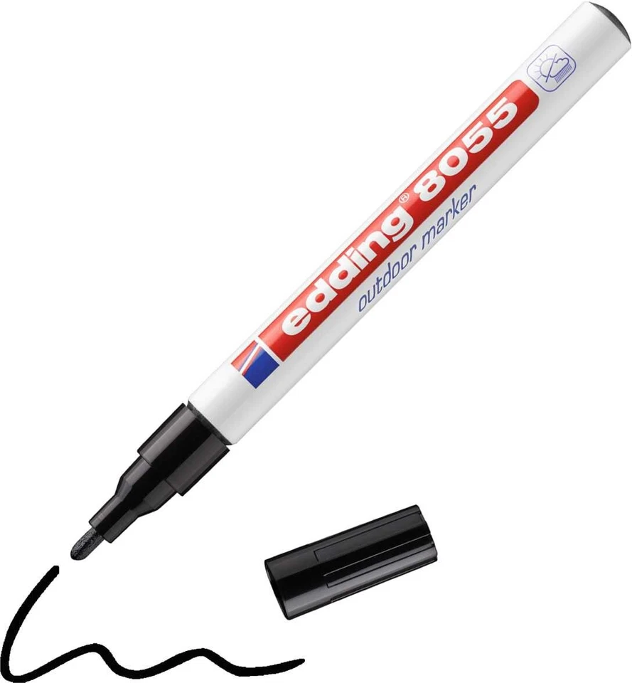 EDDING Outdoor Marker wetterfest 8055 1-2mm schwarz | weiß [wählbar]