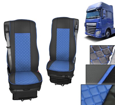 Öko-Leder Blau KW Sitzbezüge Sitzauflage Für DAF XF CF 106 1+1 Euro 6