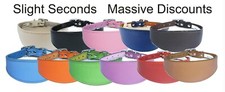Italian Greyhound Collar Leather Dog Collar Padded Backing Seconds 10-12 Inch