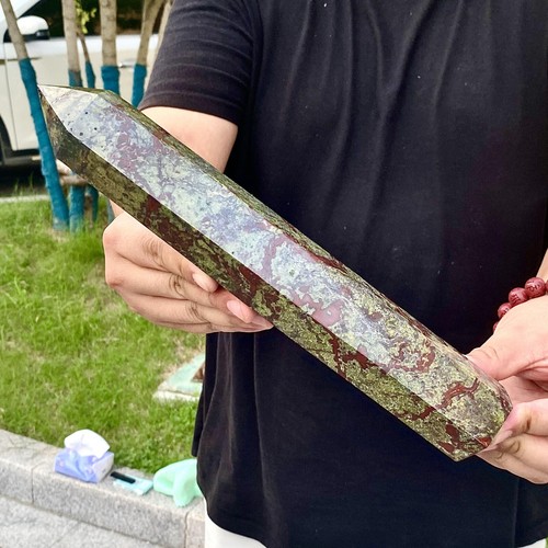 Blood Column 3.29LB Natural Dragon Blood Column Obelisk Crystal Column Wand Point ...