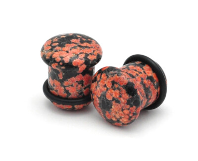 Pair of Stone Single Flare Plugs gauges organic Choose Size Type
