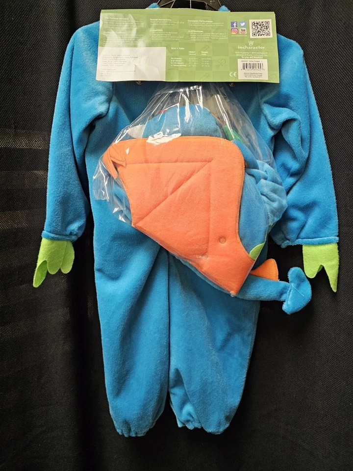 Fantasia de Halloween para bebê/criança de dragão dinky InCharacter - Imagem 2 de 4