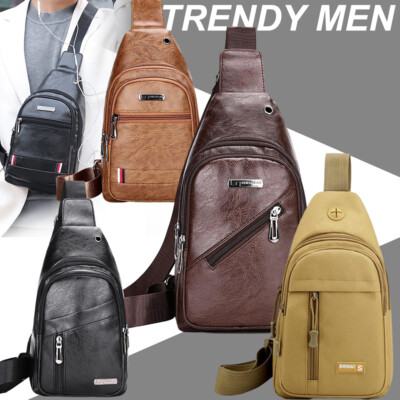 Men's Sling Bag Chest Fanny Packs Cross Body Travel Sports Shoulder Backpacks US