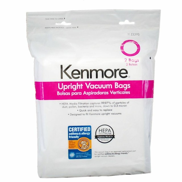 Kenmore 53293 2 Pk. Style O HEPA Upright Vacuum Bags for sale online eBay
