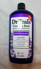 Dr Teal's Foaming Bath with Pure Epsom Salt, Soothe & Sleep with Lavender, 34 Oz