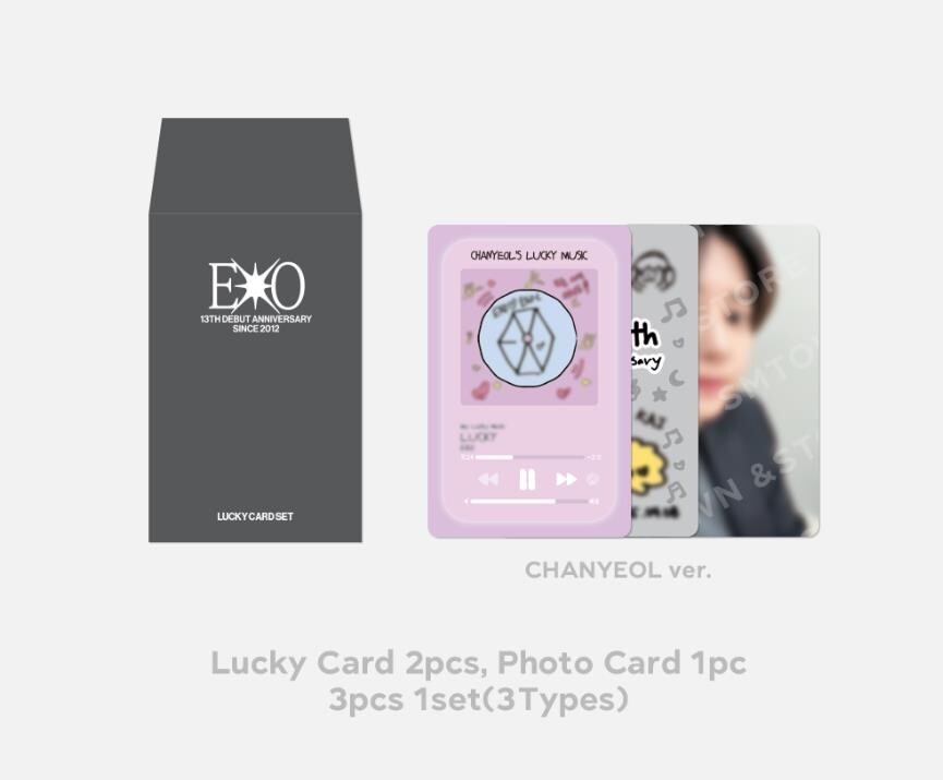EXO 13TH DEBUT ANNIVERSARY OFFICIAL GOODS MD LUCKY CARD SET +