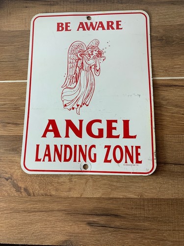 Vintage Be Aware ANGEL Landing Zone Schild - Bild 2 von 8