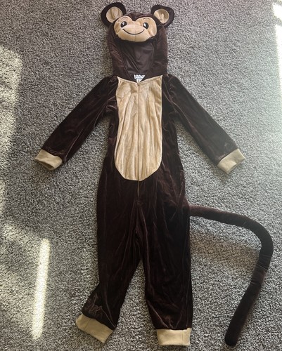 Kinder Halloween Affe Kostüm kleiner brauner Schwanz Einteiler