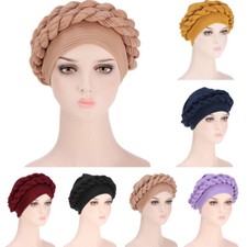 Muslim Braid Turban Women Head Wrap Chemo Cap Hair Loss Cover Hijab Bonnet Hat