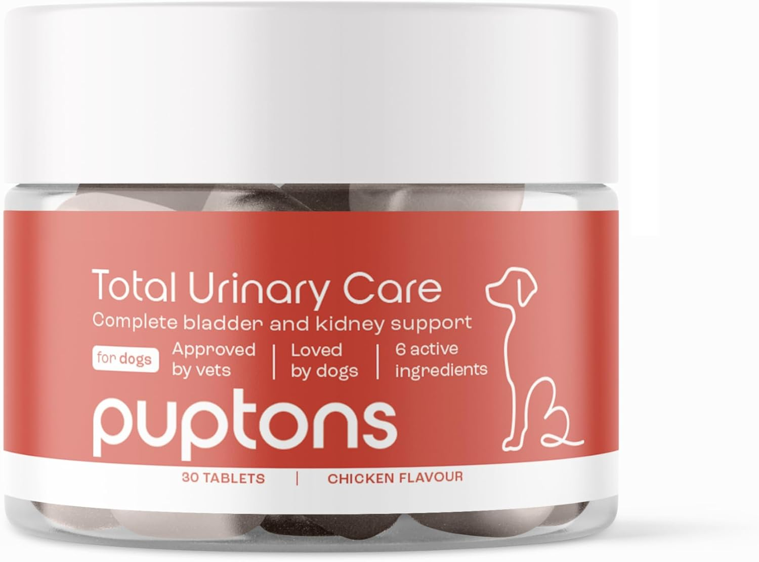 Puptons Total Urinary Care | Dog UTI, Incontinence & Cystitis Relief Tablets | N