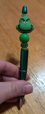 New Handmade How The Grinch Stole Christmas Beaded Ink Pen