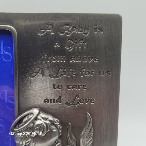 Baby Pewter Angel Child Frame Gift Photo Picture Frame - Picture 2 of 11