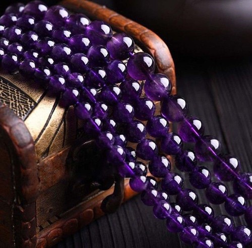 4/6/8/10/12/14MM Natural Purple Amethyst Round Gemstone Loose Beads 15'' - 第 2/11 張圖片