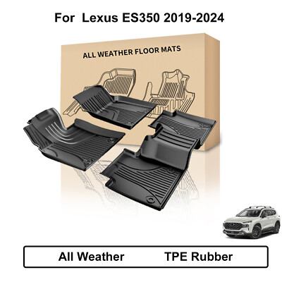 All Weather For Lexus ES350 2019-2024 Car Floor Mats Liners TPE Rubber Carpet