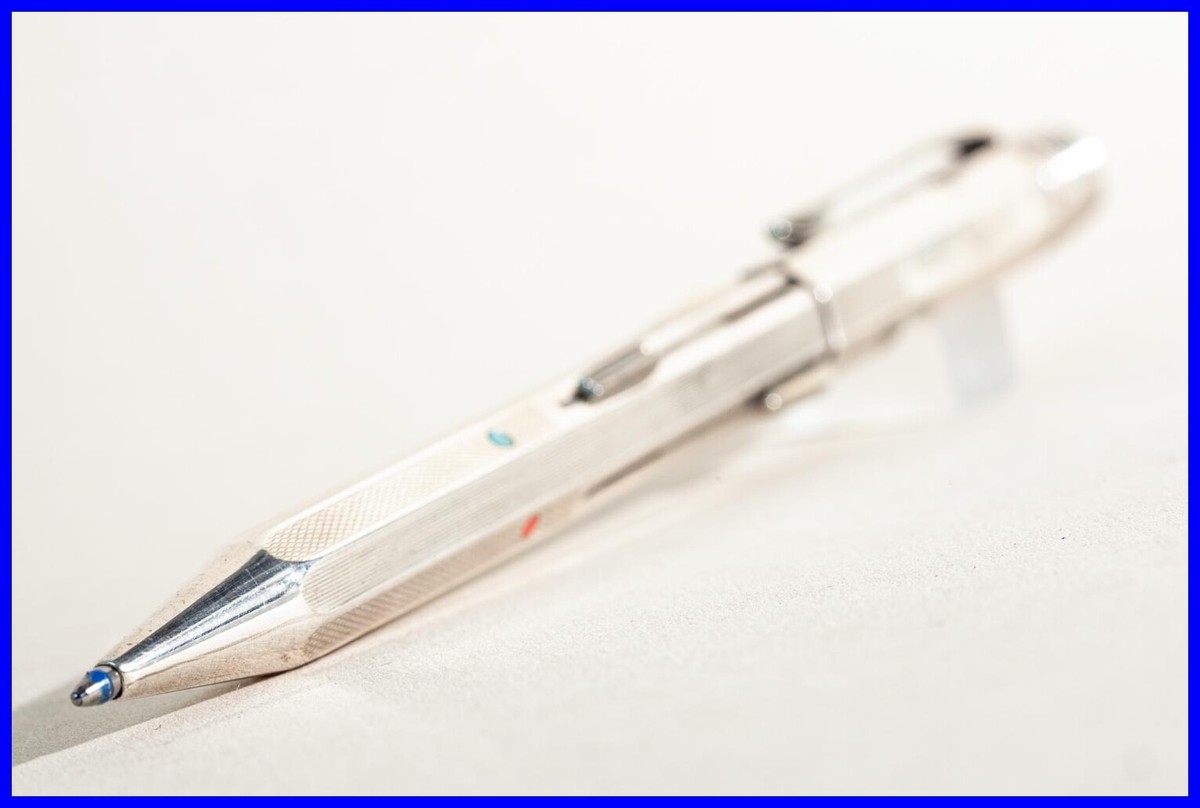Large 4 Color Ballpoint 1960's FEND 900 silver pusher operated pen