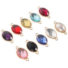 10Pcs Jewelry Connectors Necklace Pendant for Making DIY Oval Charms Beading