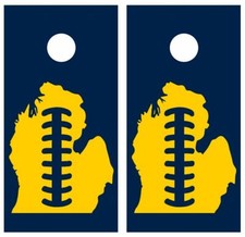 Michigan Wolverines Football Cornhole Board Wraps FREE LAMINATION 3564