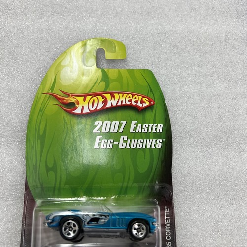 2007 HOT WHEELS 2007 EASTER EGG-CLUSIVES '65 CORVETTE BLUE New On Card B165 - Picture 11 of 11