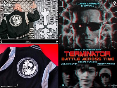 🔥RARE! Vintage 90s The Terminator 2 3D Crew Jacket S Not Screen